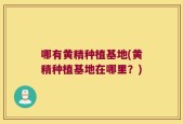 哪有黄精种植基地(黄精种植基地在哪里？)