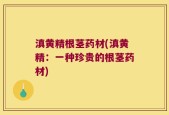 滇黄精根茎药材(滇黄精：一种珍贵的根茎药材)
