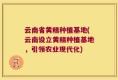 云南省黄精种植基地(云南设立黄精种植基地，引领农业现代化)
