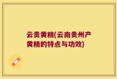 云贵黄精(云南贵州产黄精的特点与功效)