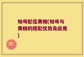 知母配伍黄精(知母与黄精的搭配优势及应用)
