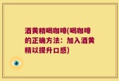 酒黄精喝咖啡(喝咖啡的正确方法：加入酒黄精以提升口感)