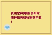 贵州家种黄精(贵州家庭种植黄精收割获丰收)