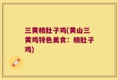 三黄精肚子鸡(黄山三黄鸡特色美食：精肚子鸡)