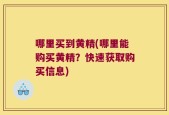 哪里买到黄精(哪里能购买黄精？快速获取购买信息)