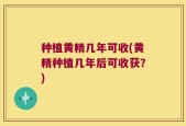 种植黄精几年可收(黄精种植几年后可收获？)