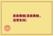 清爽黄精(清爽黄精，活泼生动)