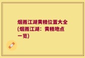 烟雨江湖黄精位置大全(烟雨江湖：黄精地点一览)