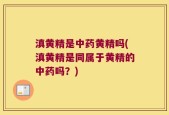 滇黄精是中药黄精吗(滇黄精是同属于黄精的中药吗？)