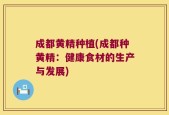 成都黄精种植(成都种黄精：健康食材的生产与发展)