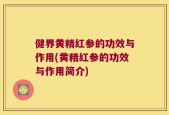 健界黄精红参的功效与作用(黄精红参的功效与作用简介)