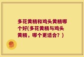 多花黄精和鸡头黄精哪个好(多花黄精与鸡头黄精，哪个更适合？)