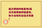 临汾黄精种植基地(临汾市建黄精种植基地，助力当地农业经济发展)
