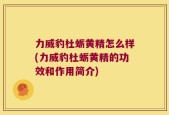 力威豹杜蛎黄精怎么样(力威豹杜蛎黄精的功效和作用简介)