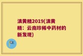 滇黄精2019(滇黄精：云南珍稀中药材的新发现)