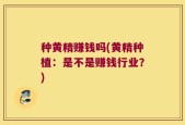 种黄精赚钱吗(黄精种植：是不是赚钱行业？)