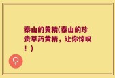泰山的黄精(泰山的珍贵草药黄精，让你惊叹！)