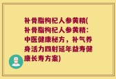 补骨脂枸杞人参黄精(补骨脂枸杞人参黄精：中医健康秘方，补气养身活力四射延年益寿健康长寿方案)