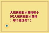 大苞黄精和小黄精哪个好(大苞黄精和小黄精：哪个更优秀？)