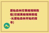 原始森林挖黄精视频教程(挖掘黄精视频教程-从原始森林开始的探寻)