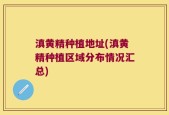滇黄精种植地址(滇黄精种植区域分布情况汇总)
