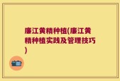 廉江黄精种植(廉江黄精种植实践及管理技巧)