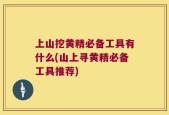 上山挖黄精必备工具有什么(山上寻黄精必备工具推荐)