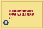 四川黄精种植地区(四川哪些地方适合种黄精？)