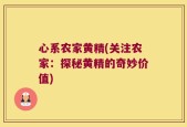 心系农家黄精(关注农家：探秘黄精的奇妙价值)