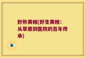 野熟黄精(野生黄精：从草原到医院的百年传承)