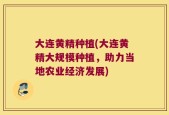 大连黄精种植(大连黄精大规模种植，助力当地农业经济发展)