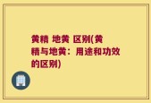 黄精 地黄 区别(黄精与地黄：用途和功效的区别)