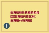 生黄精和熟黄精的药用区别(黄精药用区别：生黄精vs熟黄精)