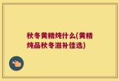 秋冬黄精炖什么(黄精炖品秋冬滋补佳选)