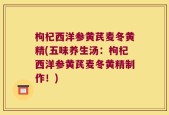 枸杞西洋参黄芪麦冬黄精(五味养生汤：枸杞西洋参黄芪麦冬黄精制作！)