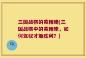 三国战棋的黄精魄(三国战棋中的黄精魄，如何驾驭才能胜利？)