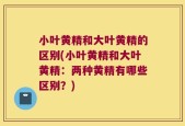 小叶黄精和大叶黄精的区别(小叶黄精和大叶黄精：两种黄精有哪些区别？)