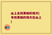 山上去找黄精的地方(寻找黄精的地方在山上)