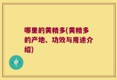 哪里的黄精多(黄精多的产地、功效与用途介绍)