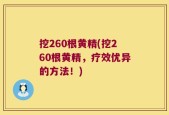 挖260根黄精(挖260根黄精，疗效优异的方法！)