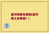 唐河哪里有黄精(唐河哪儿有黄精？)