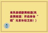 来凤县硒都黄精酒(凤县黄精酒：开启身体“硒”元素补给之旅！)