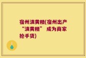 宿州滇黄精(宿州出产“滇黄精” 成为商家抢手货)