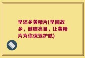 早还乡黄精片(早回故乡，健脑亮目，让黄精片为你保驾护航)