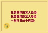 巴戟黄精鹿茸人叁酒(巴戟黄精鹿茸人参酒：一种珍贵的中药酒)