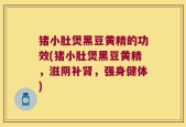 猪小肚煲黑豆黄精的功效(猪小肚煲黑豆黄精，滋阴补肾，强身健体)