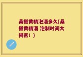 桑椹黄精泡酒多久(桑椹黄精酒 泡制时间大揭密！)