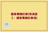 猪骨黄精红参(热汤佳餚：猪骨黄精红参汤)