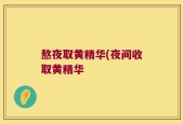 熬夜取黄精华(夜间收取黄精华