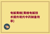 电解黄精(黄精电解技术提升现代中药制备效率)